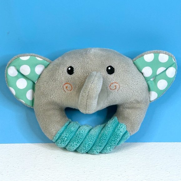 Spark Create Imagine Elephant Baby Rattle Ring‎ Plush Stuffed Animal Toy - Picture 1 of 5